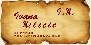 Ivana Miličić vizit kartica
